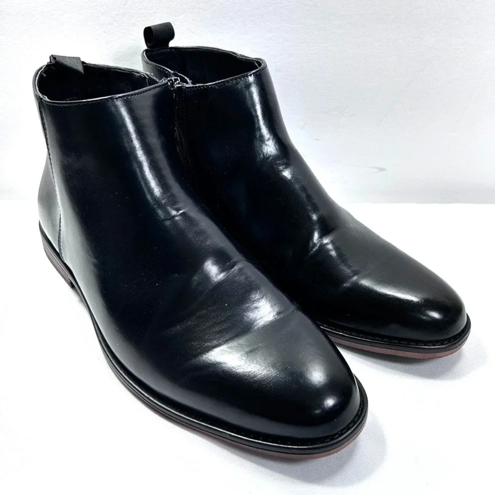 New York & Company‎ Men's David Chelsea Boots Almond Toe Black US 12